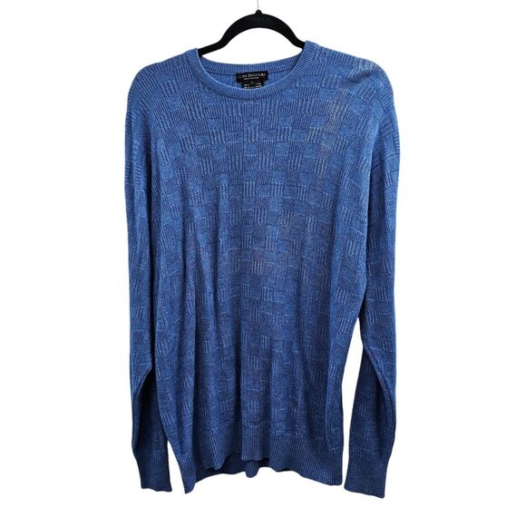 Clan Douglas Sweater Blue Cashmere Silk Large Scotland - Picture 4 of 9